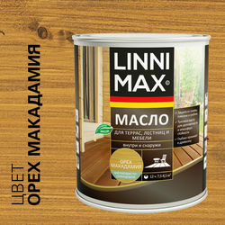 Масло МLINNIMAX для террас, лестниц и мебели орех макадамия 0,75л, крупный план