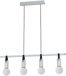 Подвес APRICALE 98282, 4х60W (E27), L740, B55, H1100, сталь, кожа, серый, черный, вид