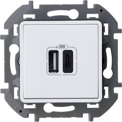 Розетка USB Type-A+C 1 пост Legrand Inspiria белый, вид