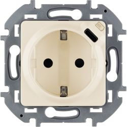 Розетка электрическая,USB 2 поста Legrand Inspiria слоновая кость, фотография