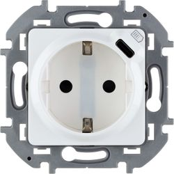 Розетка электрическая,USB 2 поста Legrand Inspiria белый, крупный план