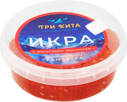 Икра кеты ТРИ КИТА зернистая, 400г, фото