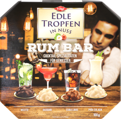 Конфеты шоколадные TRUMPF Edle Tropfen In Nuss Rum Bar, 100г, крупный план