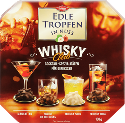 Конфеты шоколадные TRUMPF Edle Tropfen In Nuss Whisky Club, 100г, картинка