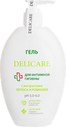 Гель для интимной гигиены DELICARE с экстрактами лотоса и ромашки, 300мл, вид