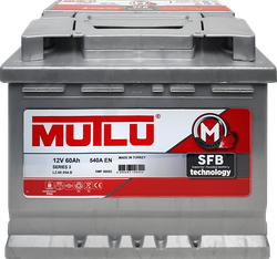 Аккумулятор MUTLU L2.60.054.B 60Ач 540А 14,8кг, прямая полярность, Арт. 
L2.60.054.B, крупный план