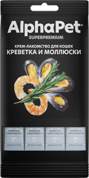 Лакомство для кошек ALPHAPET Superpremium с креветкой и моллюсками, 48г, фото