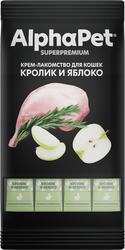 Лакомство для кошек ALPHAPET Superpremium с кроликом и яблоком, 48г, изображение