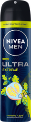 Антиперспирант-спрей мужской NIVEA Ultra extreme с бодрящим ароматом помело и дуба, 150мл, крупный план