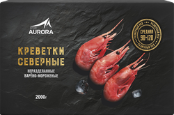 Креветки северные замороженные AURORA 90/120, 2кг, вид