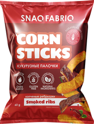 Палочки кукурузные SNAQ FABRIQ со вкусом копченые ребрышки, 60г, фото