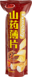 Чипсы из батата YAM CHIPS с пикантным вкусом соевого соуса, 90г, крупный план