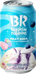 Напиток BASKIN ROBBINS Milky Soda cotton candy wonderland газированный, 0.35л, изображение