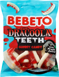 Мармелад жевательный BEBETO Dracoola teeth со вкусом клубники и ванили, 80г, детальное фото
