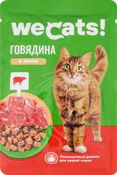 Корм консервированный для кошек WECATS с говядиной в желе, 75г, изображение