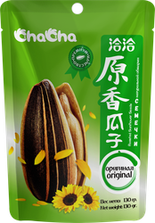 Семечки CHACHA натуральной обжарки без вкусовых добавок, 130г, крупный план