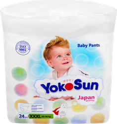 Изображение товара Подгузники-трусики YOKOSUN XXXL 20–30кг, 24шт