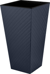 Горшок Ingreen Manhattan Cube 300×300×564 мм 34 л с дренажной вставкой вулканический серый, крупный план