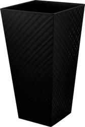 Горшок Ingreen Manhattan Cube 300×300×564 мм 34 л с дренажной вставкой оникс, изображение