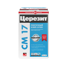 Клей для плитки и керамогранита Церезит CM 17, серый, 25 кг, вид