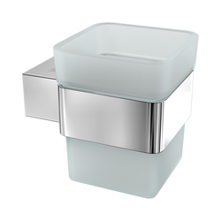 Стакан для зубных щёток Lemark 9731013 SMOOTH LINE с держателем, хром, фотография