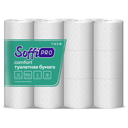 Туалетная бумага Soffipro, 2сл, 12 рулонов, детальное фото