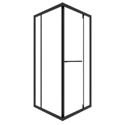 Душевой угол Calipso 90x90x195см, профиль чёрный, 6мм, крупный план