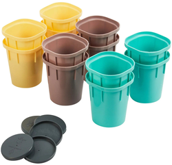 Набор горшков InGreen Green Republic пластиковый микс 200 мл 12 шт 140х70х200 мм, крупный план