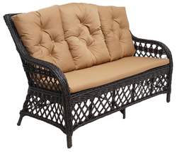 Диван садовый BEATRISS Dark Brown, искусственный ротанг, 160см, вид