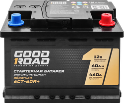 Батарея аккумуляторная GOOD ROAD стартерная обратная 6СТ-60R+, фото