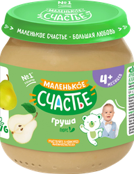 Пюре фруктовое МАЛЕНЬКОЕ СЧАСТЬЕ Груша, с 4 месяцев, 90г, детальное фото