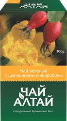 Чай зеленый ЧАЙ АЛТАЙ с шиповником и зверобоем, 100г, вид