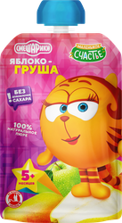 Пюре фруктовое СМЕШАРИКИ Яблоко-Груша, с 5 месяцев, 85г, фотография