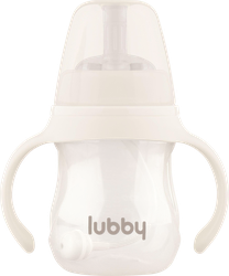Поильник-непроливайка LUBBY 180мл с силиконовой трубочкой с утяжелителем, с ручками, с 6 месяцев, Арт. 35111, картинка