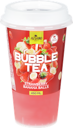 Напиток AZIANO Bubble Tea Клубника, банан с джус боллами негазированный, 0.45л, вид