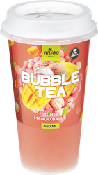 Напиток AZIANO Bubble Tea Личи, манго с джус боллами негазированный, 0.45л, крупный план