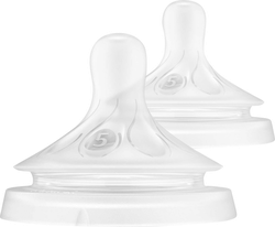 Соска для кормления PHILIPS AVENT Natural Response, силиконовая с быстрым потоком Т5, с 6 месяцев, 2шт, крупный план