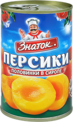 Персики ЗНАТОК половинки в сиропе, 425мл, картинка