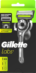 Бритва GILLETTE Labs безопасная с 1 сменной кассетой и держателем для бритвы, детальное фото