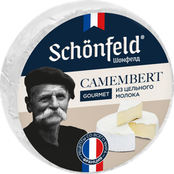 Сыр мягкий SCHONFELD Camembert Gourmet с белой плесенью 55%, без змж, 125г, детальное фото