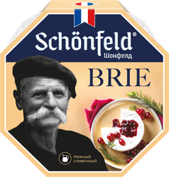Сыр мягкий SCHONFELD Brie с белой плесенью 45%, без змж, 125г, изображение