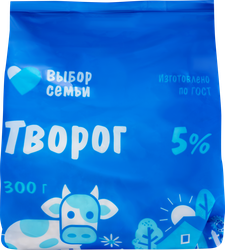 Творог ВЫБОР СЕМЬИ 5%, без змж, 300г, детальное фото