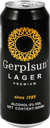 Пиво светлое GERPLSUN Lager Premium фильтрованное пастеризованное 5%, 0.5л, детальное фото