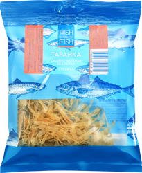Таранка сушено-вяленая WISH FISH Путассу без перца, стружка, 20г, вид