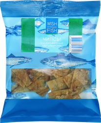 Чипсы рыбные сушено-вяленые WISH FISH По-сибирски, из трески, 70г, картинка
