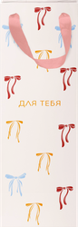 Пакет подарочный CITY HOME TRADE Cherry Lady под бутылку, премиум 12х38х10см, 1шт, изображение