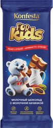 Шоколад молочный КОНФЕСТА с молочной начинкой, 80г, детальное фото