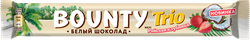 Батончик шоколадный BOUNTY Trio Райская клубника в белом шоколаде с кокосом и клубникой, 78г, картинка