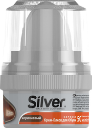 Крем-блеск для обуви SILVER коричневый, 50мл, фото