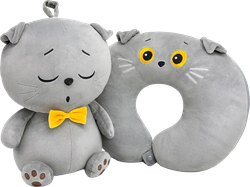 Игрушка BACIK&CO Подушка Кот Басик Мультиформ, Арт. Knp30-002, крупный план